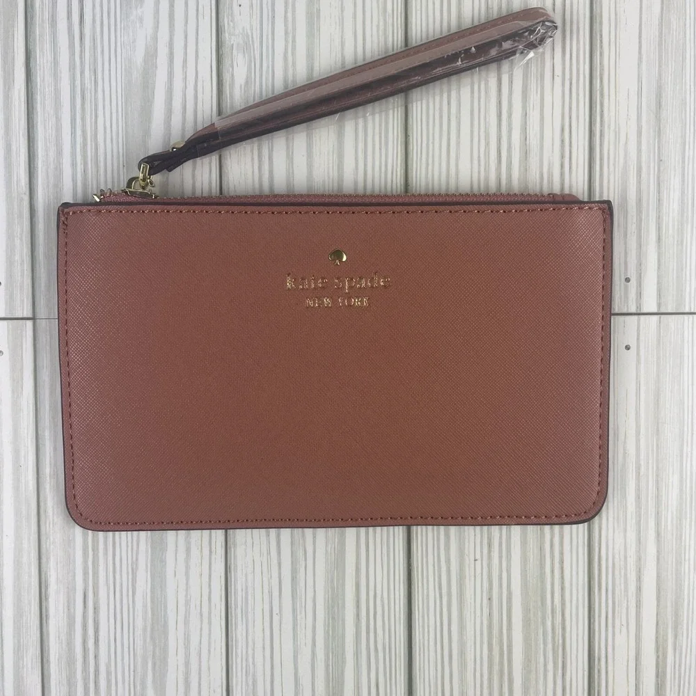 Kate Spade Clutch/Wristlet Light Pink W/tan‎ Lining NEW